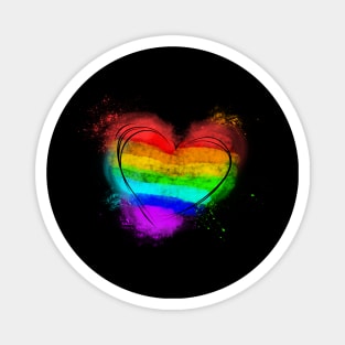 colorful Rainbow Heart Magnet